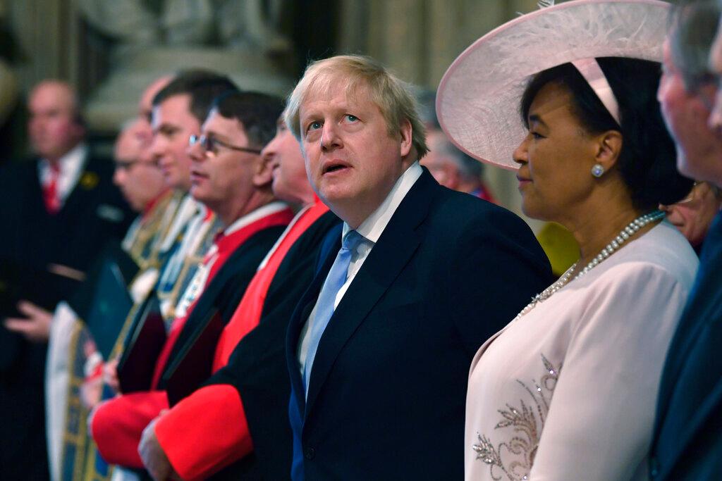 El primer ministro británico Boris Johnson asiste al servicio anual del Commonwealth en la Abadía de Westminster, el lunes 9 de marzo del 2020 en Londres.