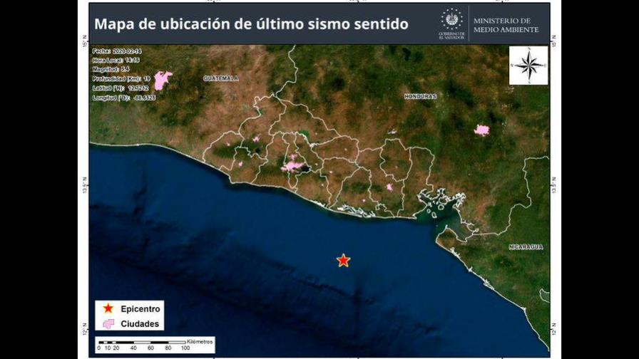 Sismo de 5.4 sacude El Salvador