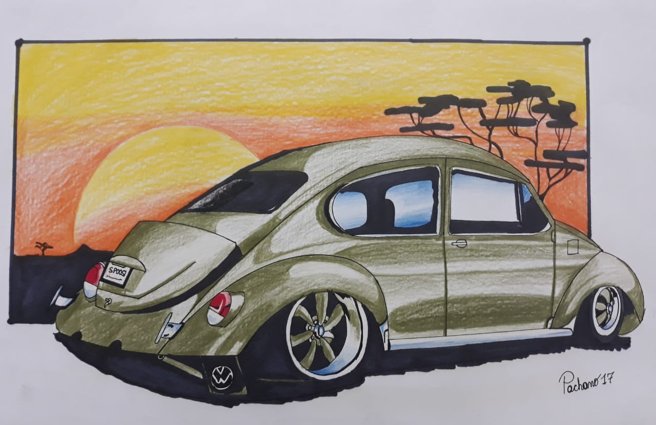 El famoso cepillo al lado de una puesta de sol