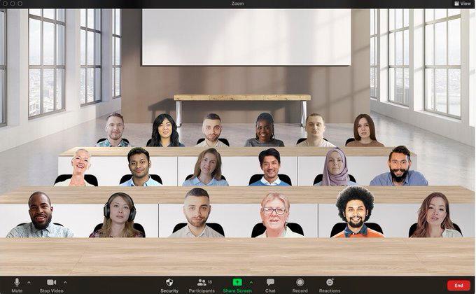 Vista inmersiva: la nueva función de Zoom que permite colocar a 25 personas en una sala