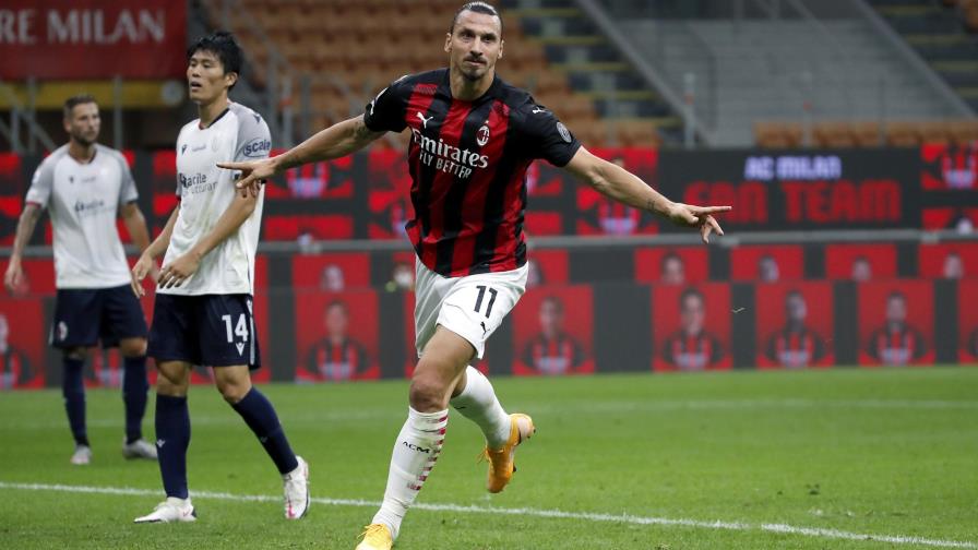 Con doblete de Ibrahimovic, el Milan supera a Bolonia