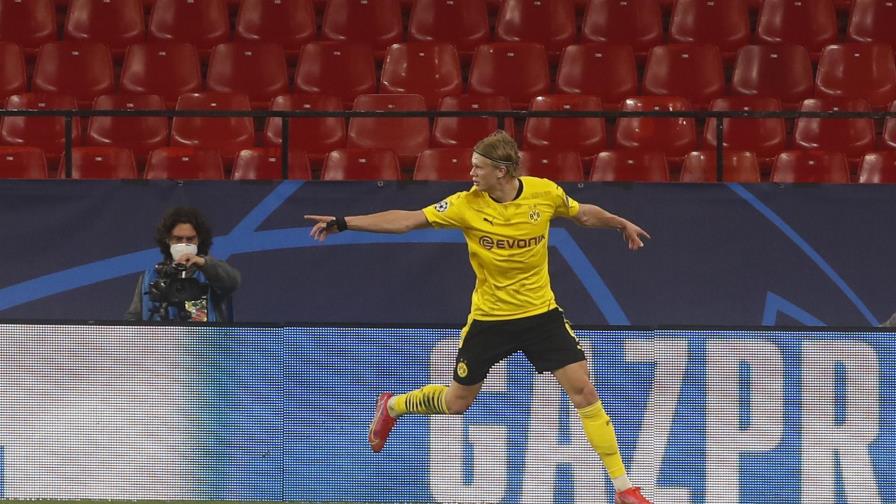 Haaland y Dortmund someten 3-2 al Sevilla