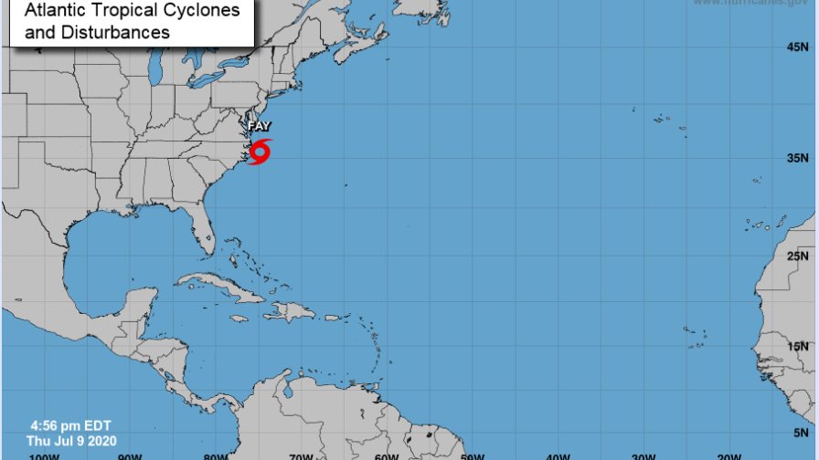 Se forma la tromenta tropical Fay, frente a las costa de Carolina del Norte