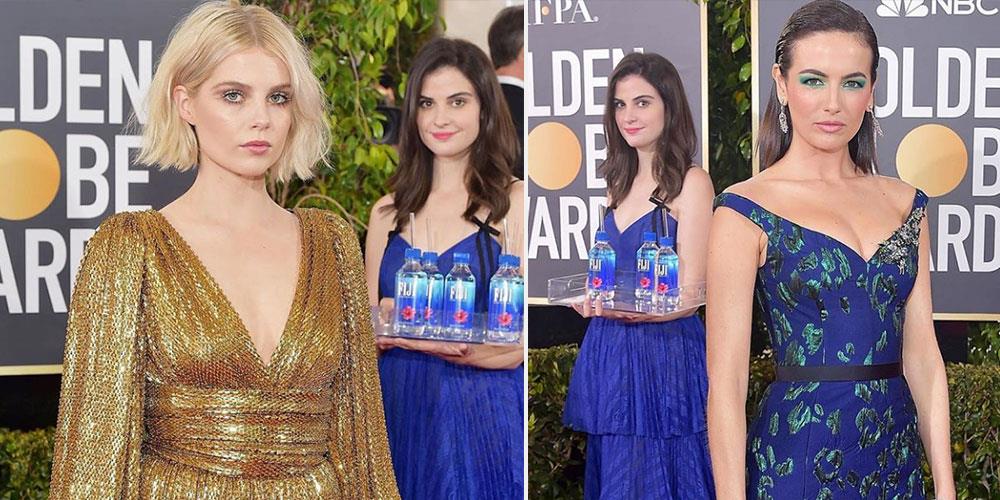 Modelo viral en los Globos de Oro ahora demanda a Fiji Water por utilizar su imagen