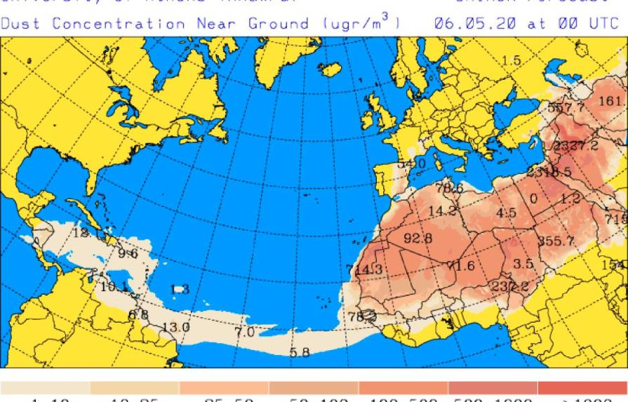 Concentración de polvo del Sahara afectará territorio nacional este jueves 