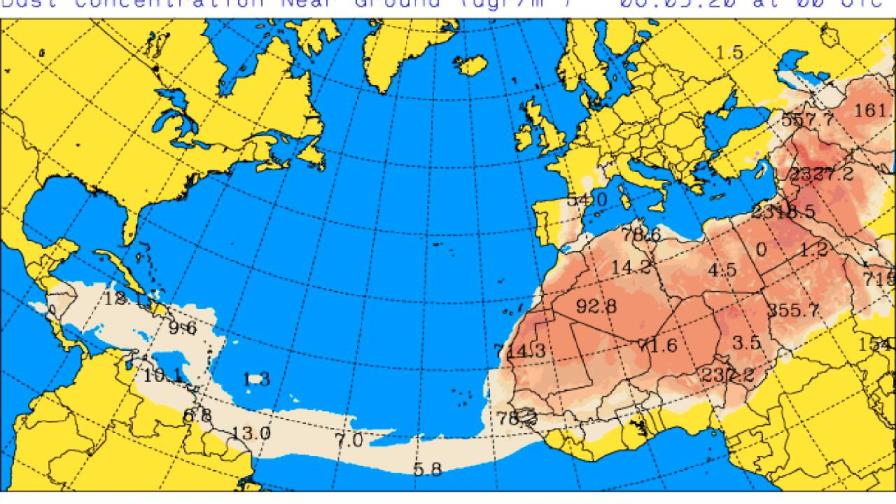 Concentración de polvo del Sahara afectará territorio nacional este jueves 