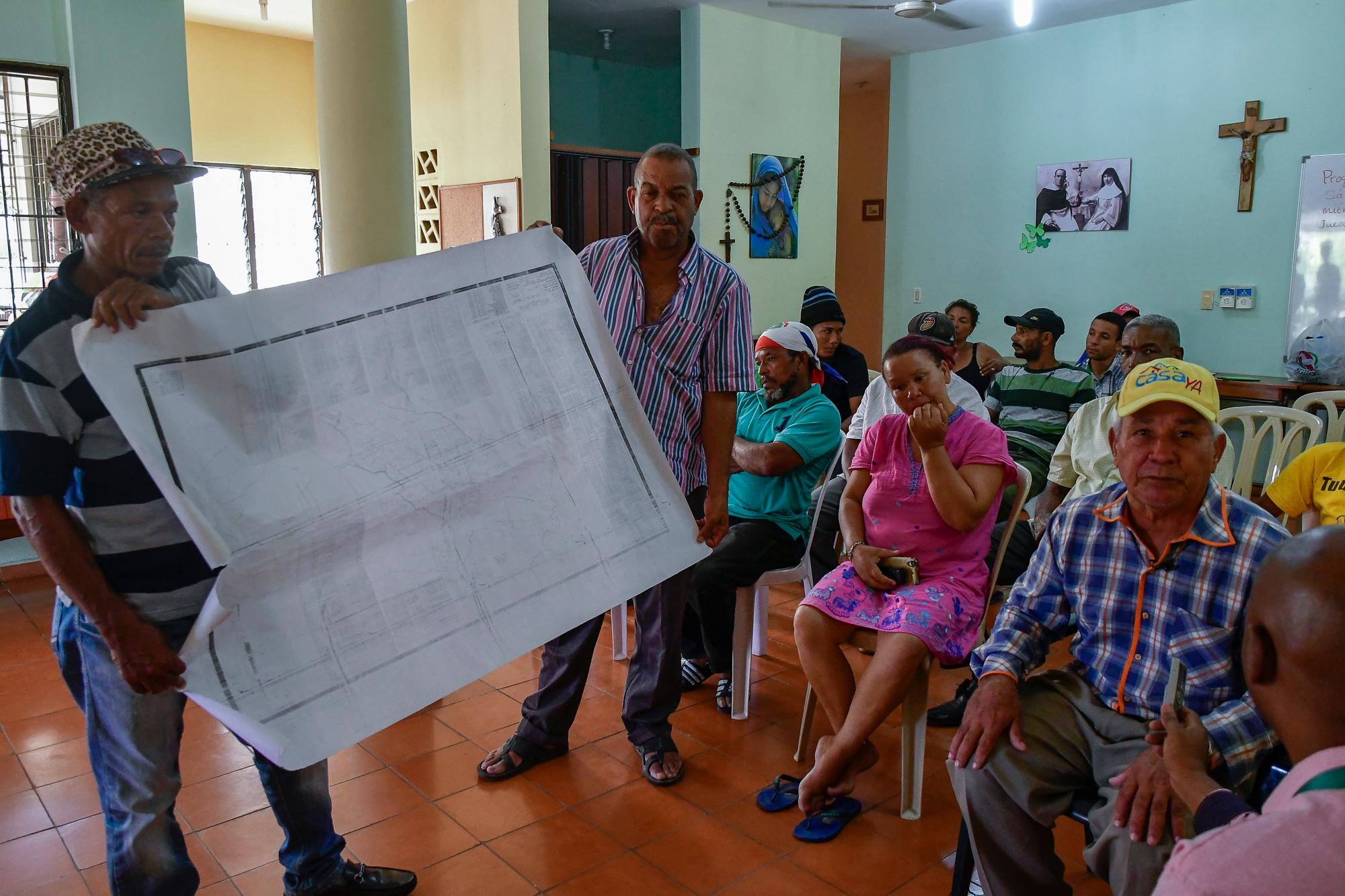 Un plano del asentamiento de las 613 familias.