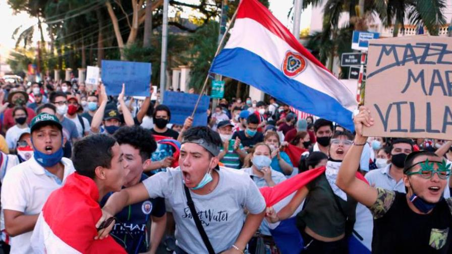Sexto día de protestas contra el presidente de Paraguay, pero menos concurridas