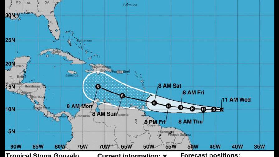 Tormenta tropical Gonzalo se convertirá en un huracán este jueves Tormenta tropical Gonzalo se convertirá en un huracán este jueves