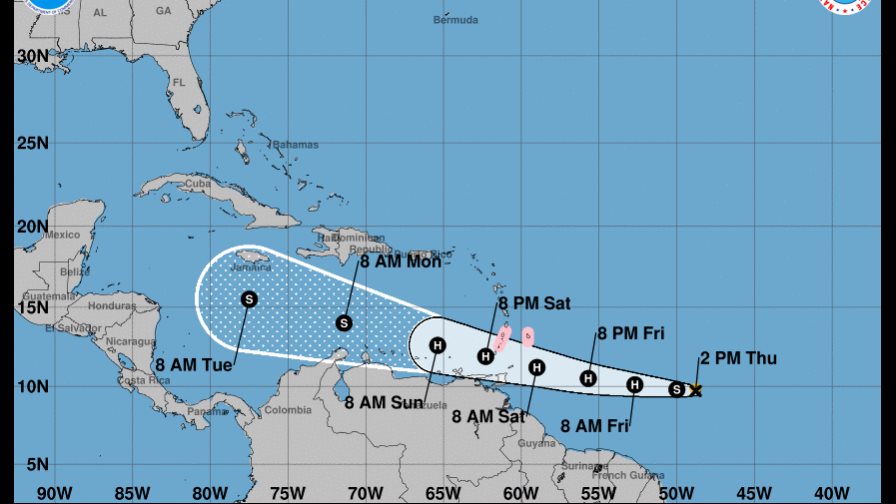 Tormenta tropical Gonzalo un poco más débil
