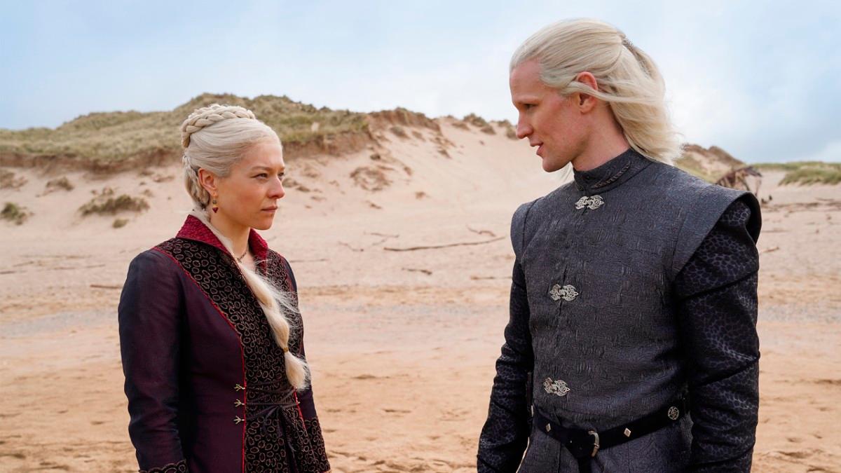 Emma D’Arcy como la princesa Rhaenyra Targaryen y Matt Smith como el príncipe Daemon Targaryen.