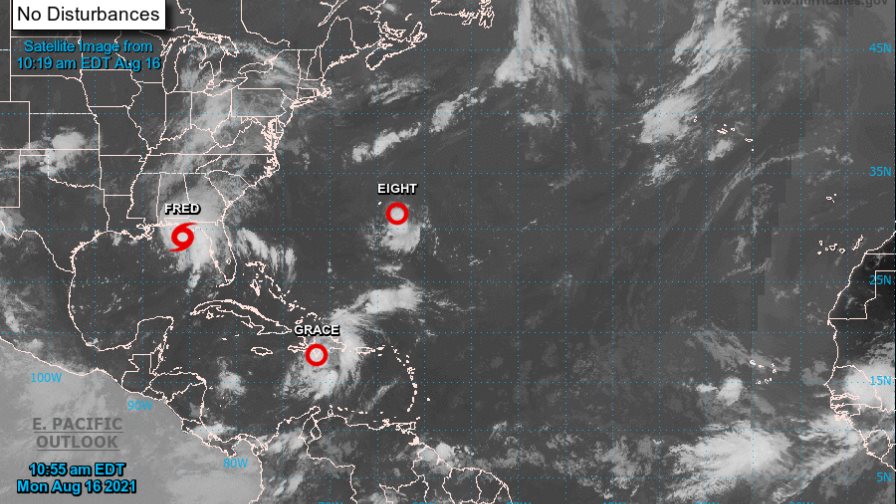 A Fred y Grace, que amenaza a Haití, se suma depresión en el Atlántico