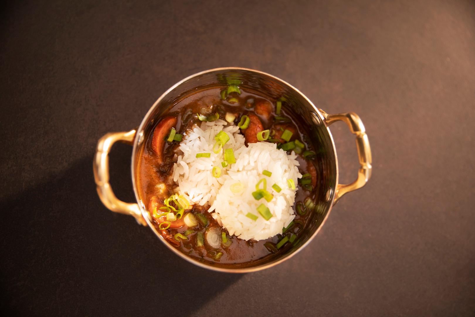 Uno de los platos: Gumbo.