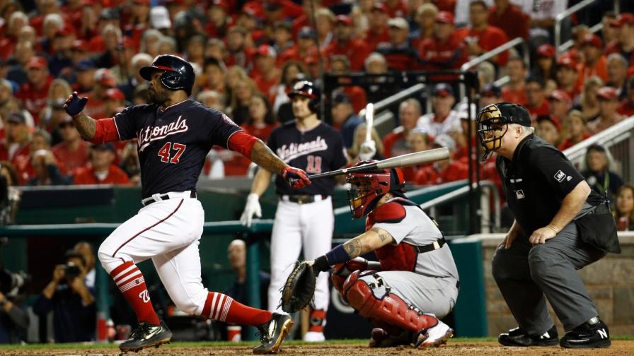 Nacionales arrollan a Cardenales; se colocan a un paso de la Serie Mundial Nacionales arrollan a Cardenales; se colocan a un paso de la Serie Mundial