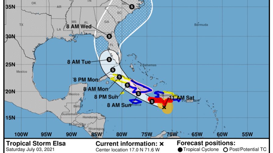 Elsa se debilita y se acerca a República Dominicana como tormenta tropical Elsa se debilita y se acerca a República Dominicana como tormenta tropical