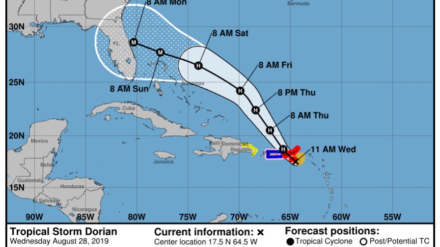 Dorian se aleja de RD y COE pide a la población mantenerse atenta a los boletines