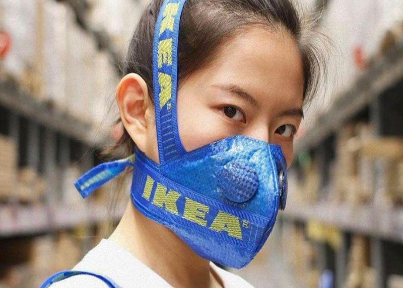 Bolsas de Ikea y Zapatillas Yeezy, los materiales que usa diseñador chino para sus mascarillas