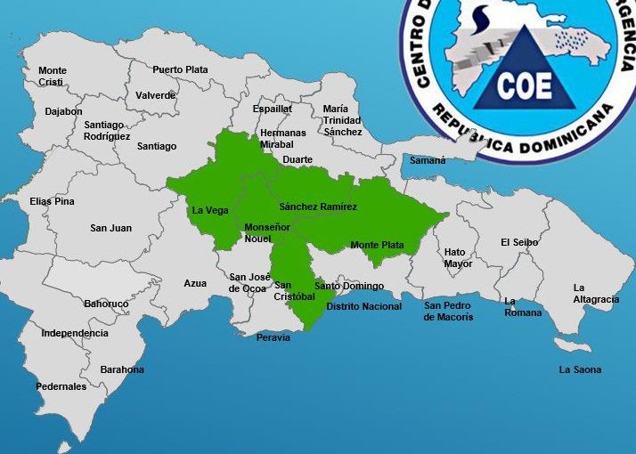 El COE mantiene cinco provincias en alerta verde por vaguada