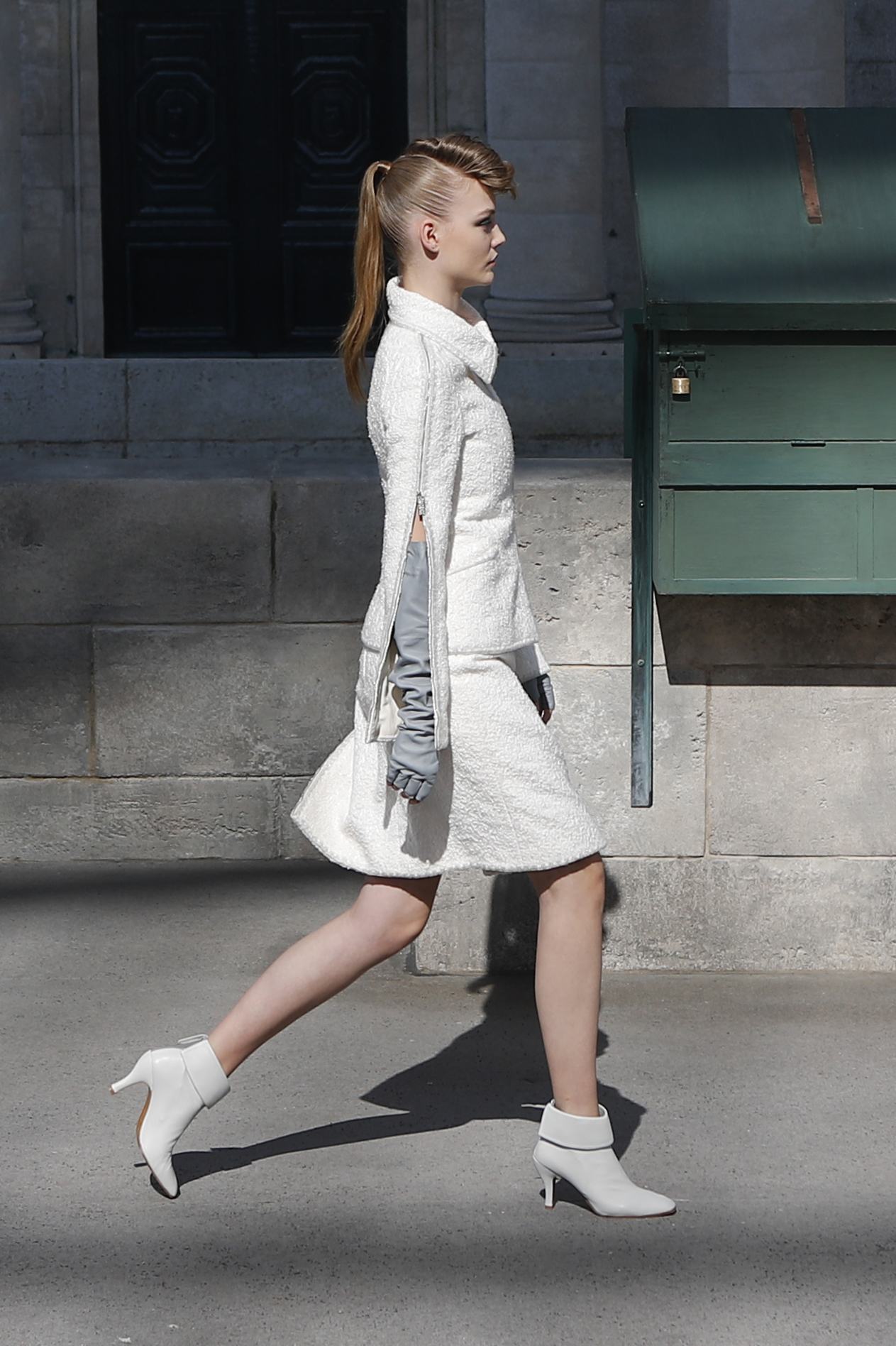 A model wears a creation for the Chanel Haute Couture Fall-Winter 2018/2019 fashion collection presented Tuesday, July 3, 2018 in Paris. (AP Photo/Francois Mori)