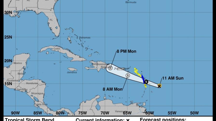 Lluvias de Beryl empezarán a sentirse en República Dominicana este lunes 