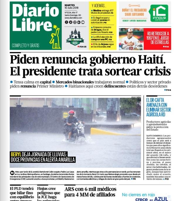 Felicitan a Diario Libre por entrega diaria sin importar “torrenciales aguaceros”