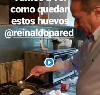 Reinaldo Pared comparte video friendo un huevo