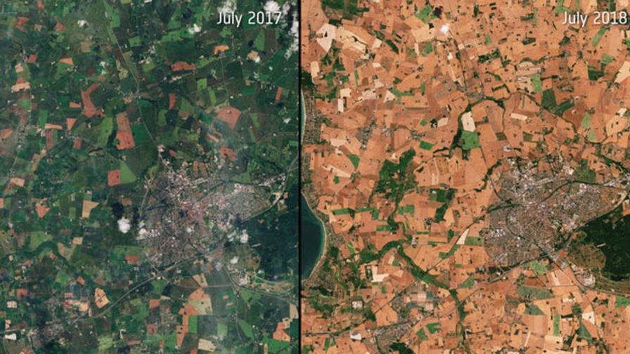 La ESA muestra fotos de Dinamarca para alertar del riesgo de desertización