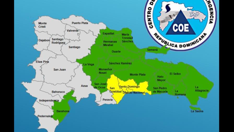 Dos provincias en alerta amarilla y 16 en verde por lluvias Dos provincias en alerta amarilla y 16 en verde por lluvias