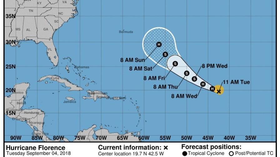 Florence se convierte en huracán de categoría 3 en el centro del Atlántico
