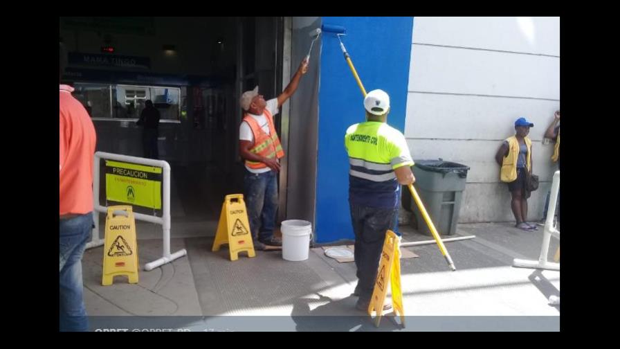 Pintan y limpian estación Mamá Tingó del Metro 