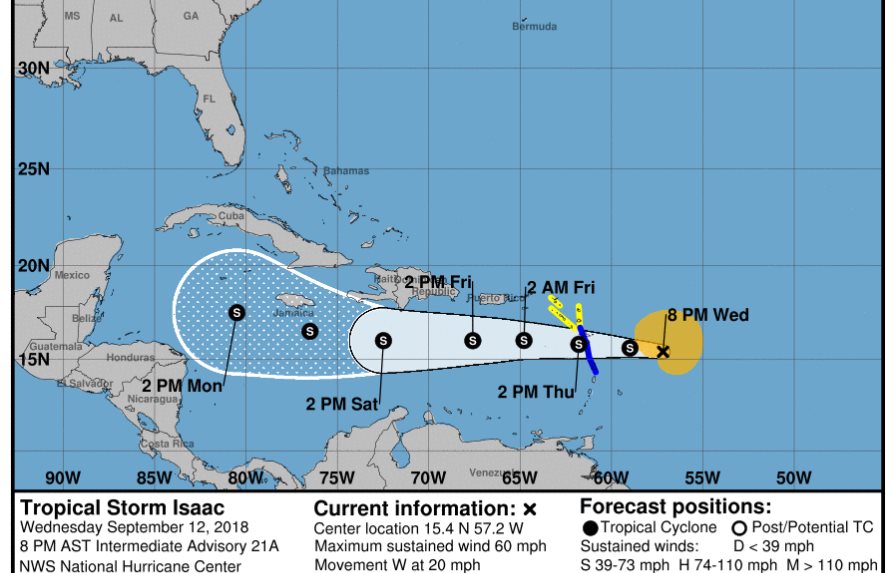 Siga en tiempo real la tormenta tropical Isaac