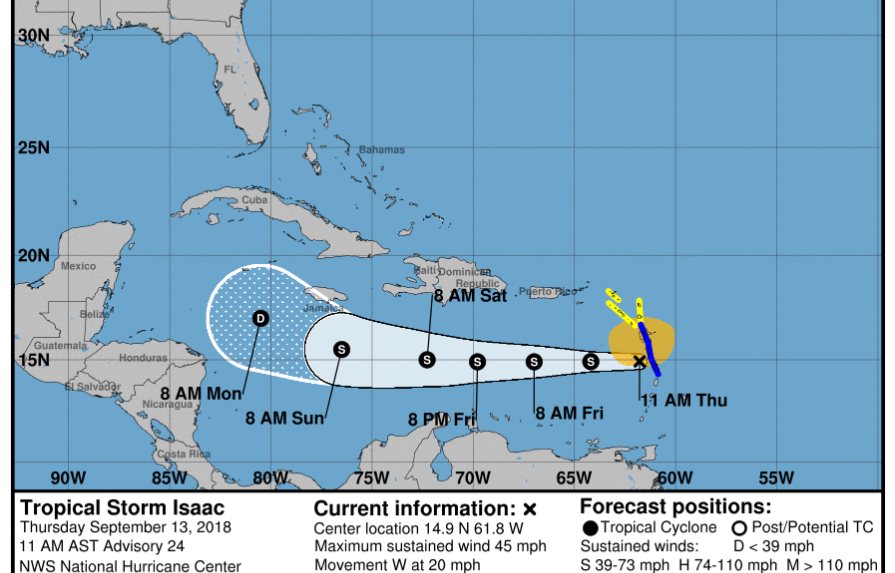 La tormenta tropical Isaac avanza por el este del Caribe