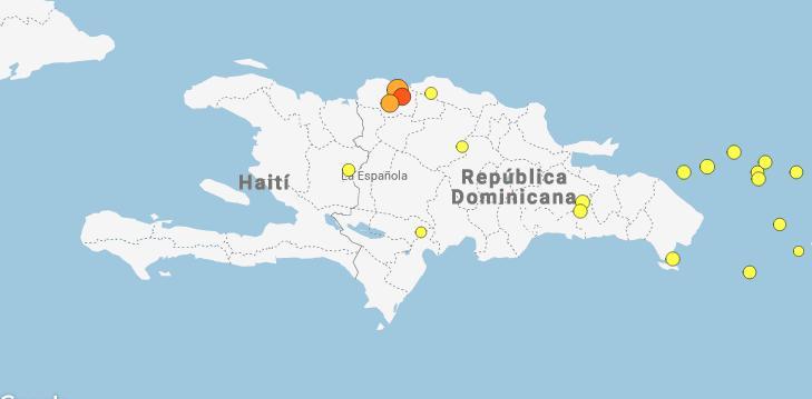 Tres temblores se registraron la madrugada de este domingo en Montecristi