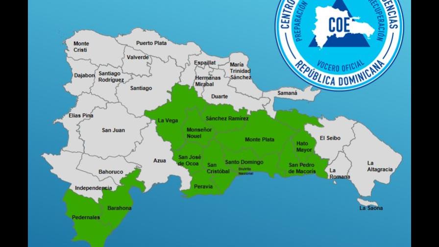 Once provincias y el Gran Santo Domingo en alerta verde debido a lluvias