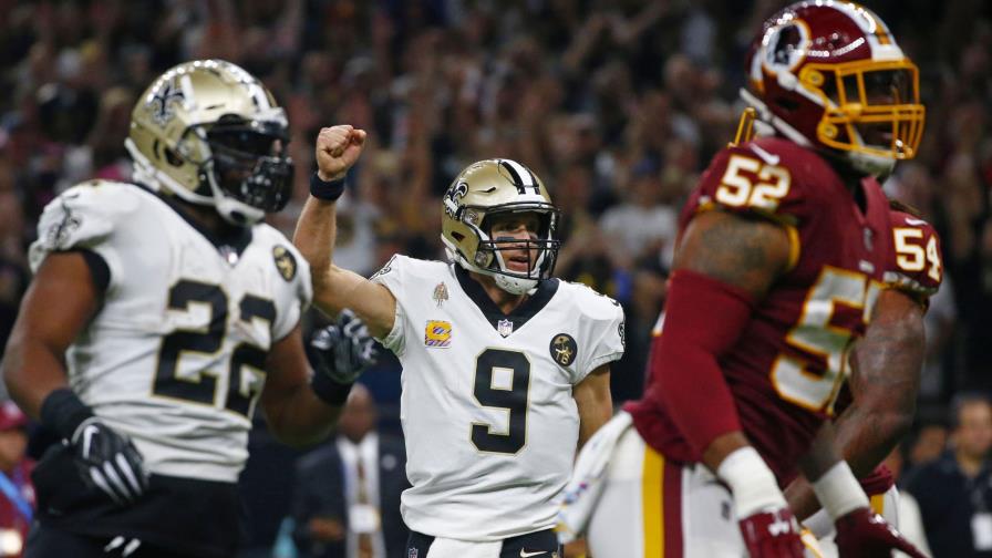 Brees hace historia y Saints destrozan 43-19 a Redskins