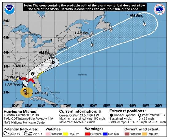 Florida se prepara para el embate de Michael, que ya es ciclón de categoría 3