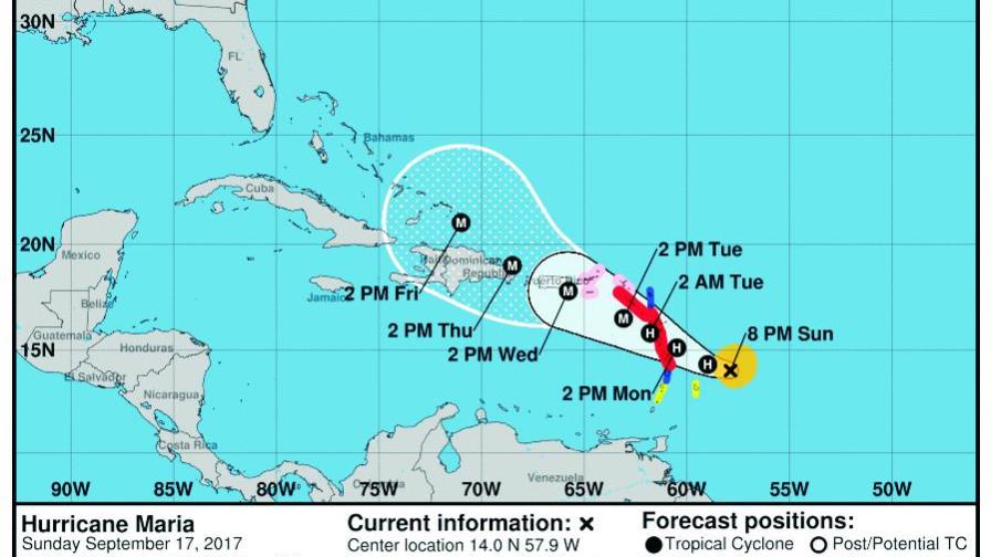 Las autoridades ponen los ojos en huracán María
Las autoridades dominicanas ponen los ojos en tormenta María