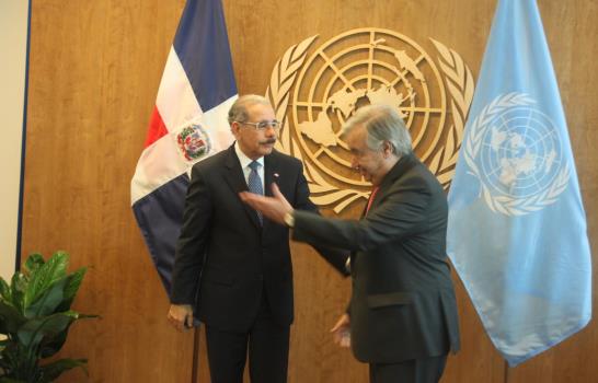 El presidente Danilo Medina  se reúne en Nueva York con el secretario general de la ONU