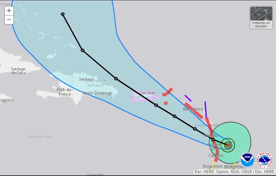 El huracán María sube a categoría 3 mientras se acerca a las Antillas Menores