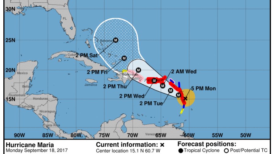 María se fortalece y se eleva a huracán categoría 4 