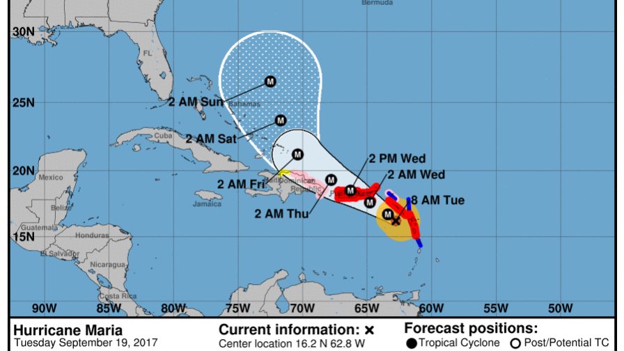 Bandas nubosas de María afectarán el país a partir de mañana, lluvias son la mayor preocupación Bandas nubosas de María afectarán el país a partir de mañana, lluvias son la mayor preocupación