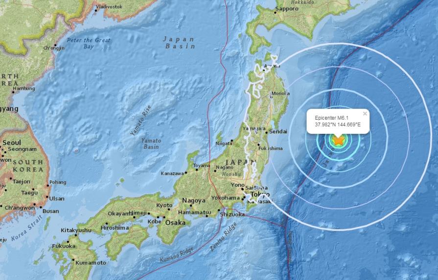 Un terremoto de magnitud 6,1 sacude la costa este de Japón 