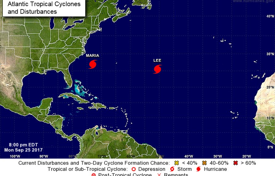 Evacúan en islas de Carolina del Norte por el huracán María 