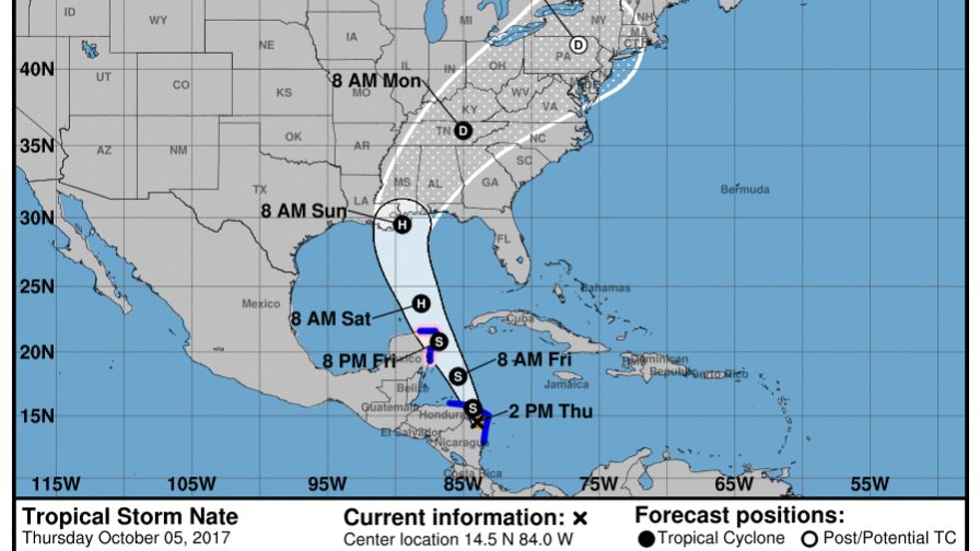 Se forma la tormenta Nate próximo a Centroamérica