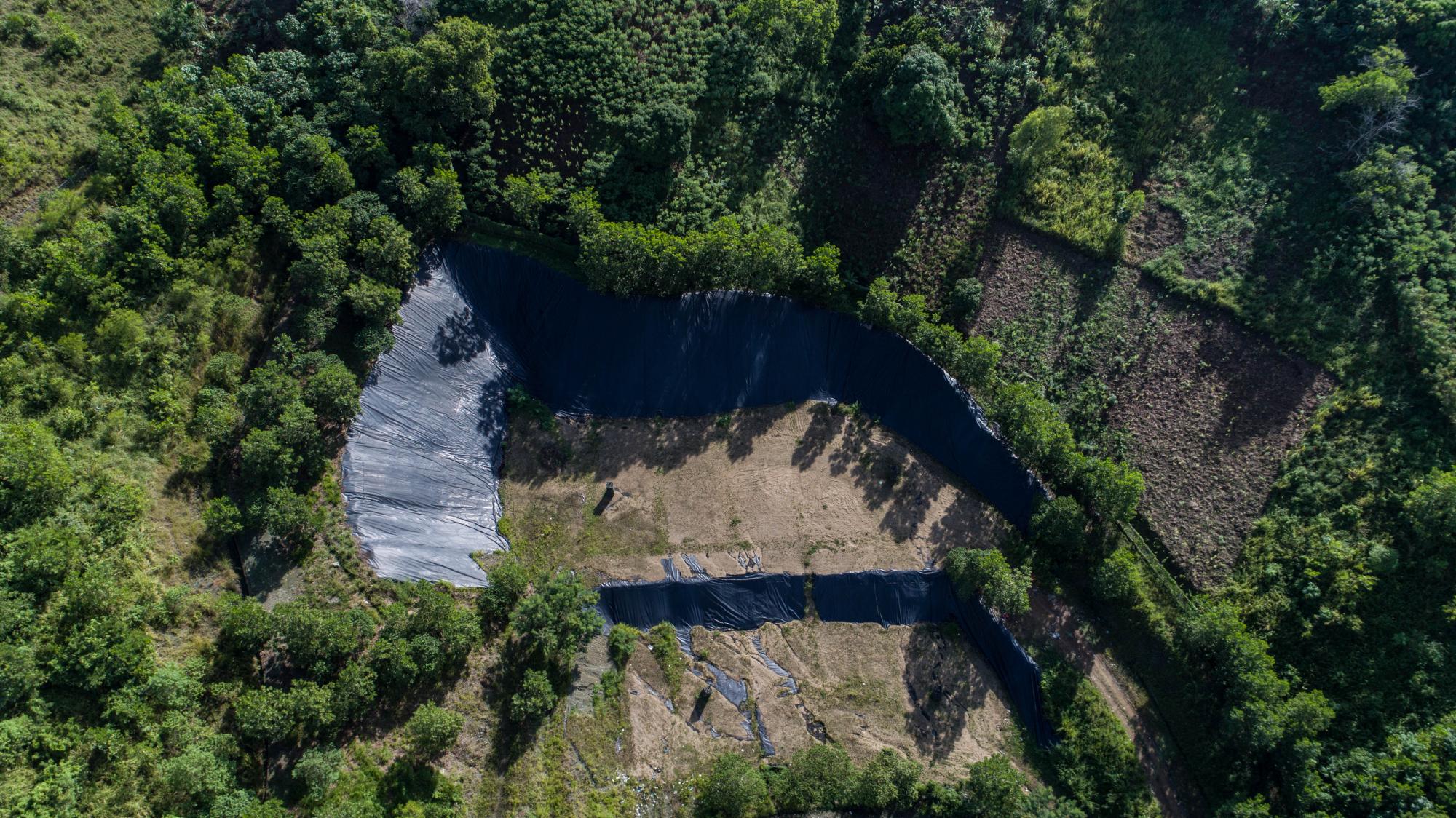 El área donde se construye el relleno sanitario. 