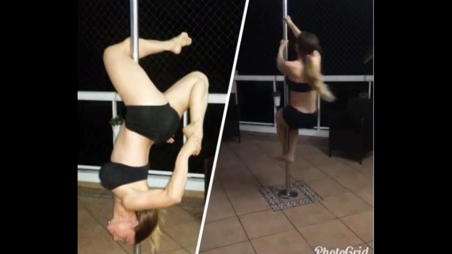 Video: La Materialista sufre caída mientras practicaba pole dance