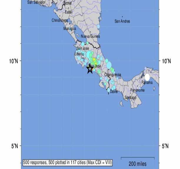 Seísmo de 6,3 grados sacude la costa del Pacífico de Costa Rica