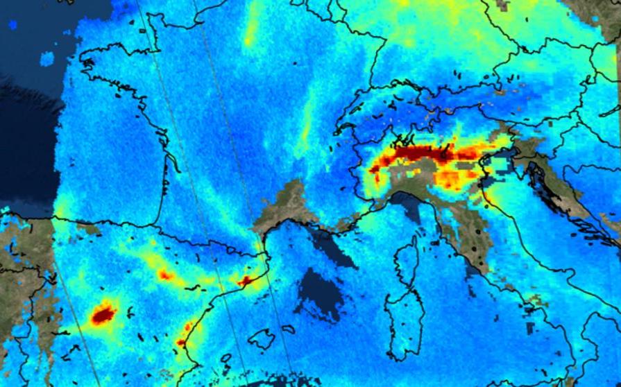 La contaminación atmosférica captada por un satélite