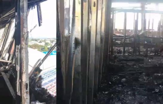 Así quedó el área de transmisión del Estadio Quisqueya tras fuego