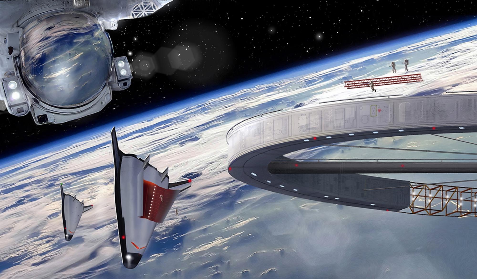 Recreación de cómo será el país de Asgardia en permanente órbita.